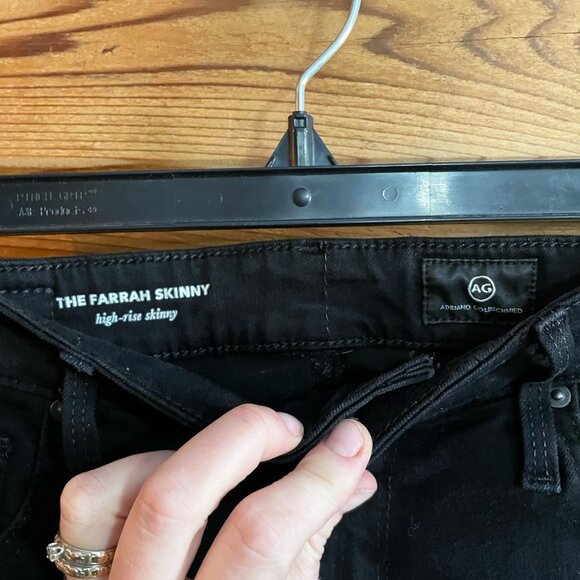 AG Adriano Goldschmied Farrah High-Rise Skinny Jeans Black 27R. - Picture 4 of 10